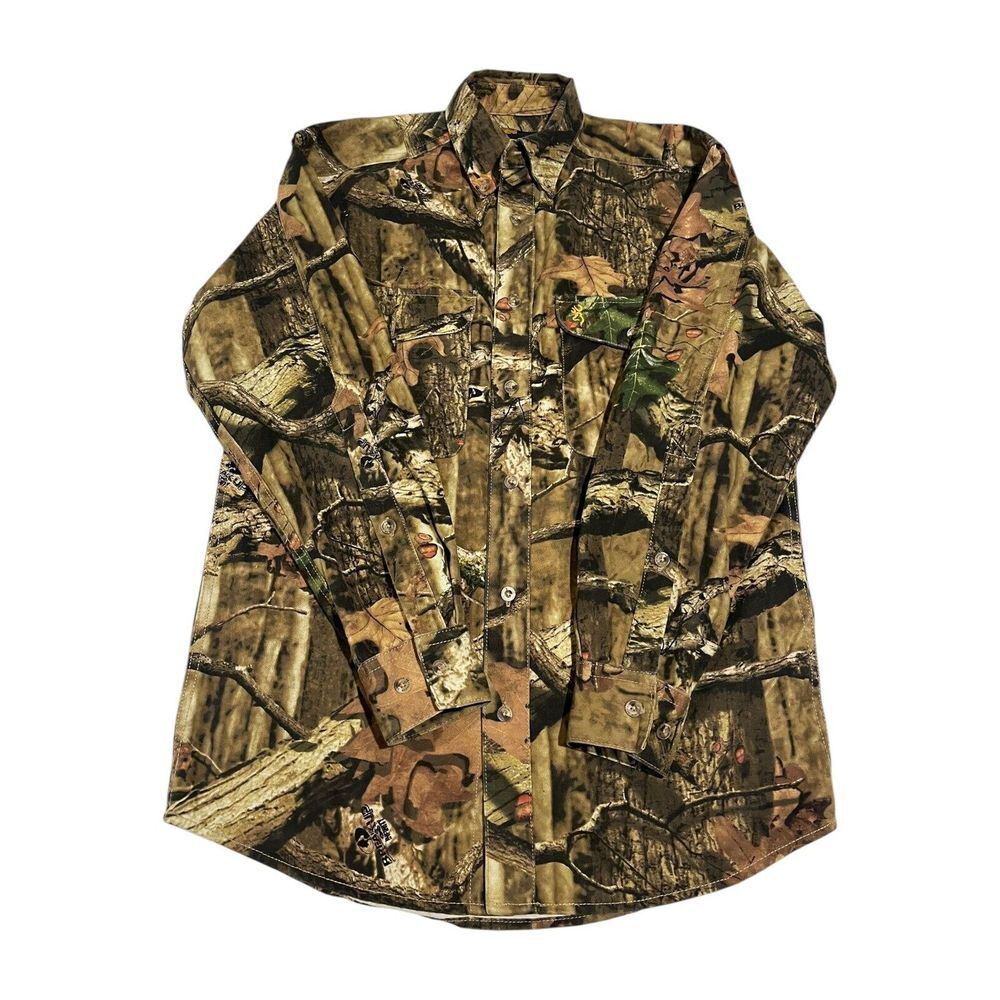 Browning Men's Break Up Infinity‎ Camo Button Up Long Sleeve Hunting Shirt S/P